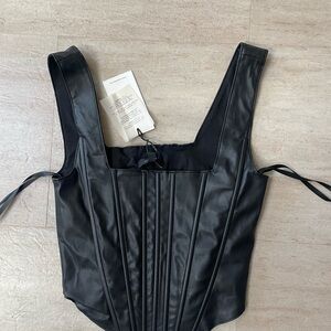 Black Leather Corset Top